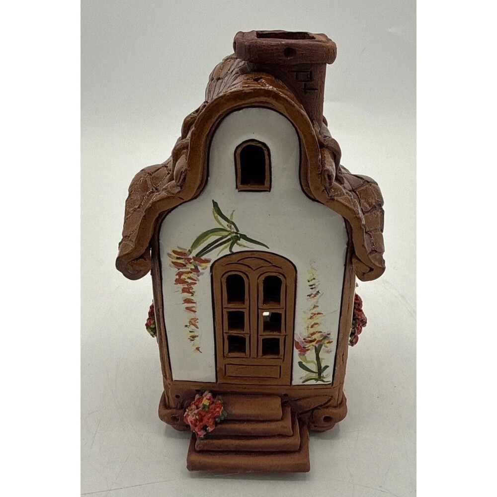 Maribor Kunstgewerbe Hand Made Lithiuana Clay Tea Light Incense House Small 6.5”